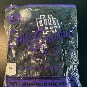 Eric Emanuel Black and Purple Athletic Shorts